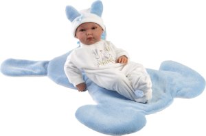 Llorens Llorens 63597 Lalka winylowa bobas 35 cm Bimbo z niebieską podusią 2