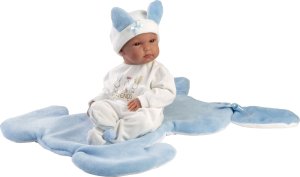Llorens Llorens 63597 Lalka winylowa bobas 35 cm Bimbo z niebieską podusią 3