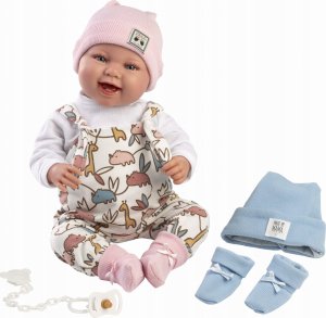 Llorens Llorens 84481 Lalka bobas śmiejąca się 44 cm Tala/Talo czapki + skarpetki w dwóch kolorach 3