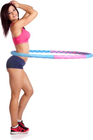 inSPORTline Hula Hop Magnetyczny Weight Hoop różowo-niebieskie 110 cm (6858) 1