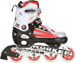 Rolki Worker Nolan z wymienną płozą regulowane czerwone r. 29-32 5