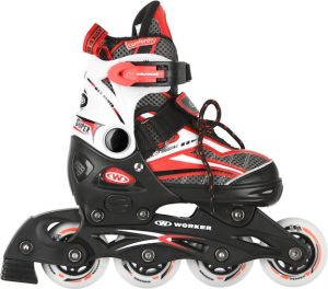 Rolki Worker regulowane białe czarne czerwone r. 37 38 39 40 5