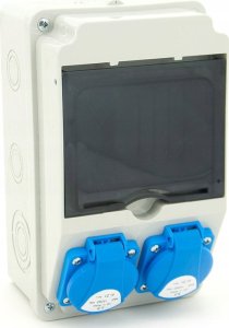 ELS Elektrotechnika Rozdzielnica budowlana, ogrodowa 2*GS 230V, obudowa naścienna, okablowana, niewyposażona, okienko 6M, 6NO200 2