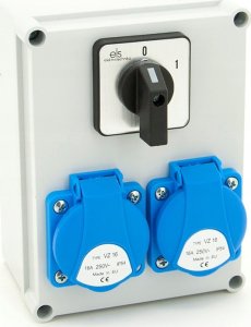 ELS Elektrotechnika Rozdzielnica budowlana 2*GS 230V + wyłącznik 0-1, obudowa naścienna, ELS Elektrotechnika, N200-01 2