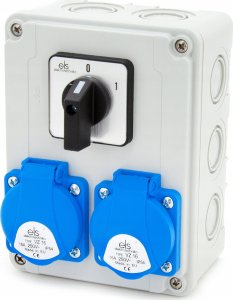 ELS Elektrotechnika Rozdzielnica budowlana 2*GS 230V + wyłącznik 0-1, obudowa naścienna, ELS Elektrotechnika, N200-01 6