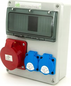 ELS Elektrotechnika Rozdzielnica budowlana 32A/5 + 2*GS 230V, obudowa naścienna / natynkowa, niewyposażona, 8NO201 2