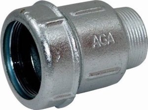 AGAflex Złączka zaciskowa na bosy koniec rury stalowej , niebieskiej (PE) z GZ 3/8" 3