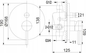 Zestaw prysznicowy Omnires System prysznciowy Y podtynkowy chrom 13