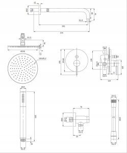 Zestaw prysznicowy Omnires System prysznciowy Y podtynkowy chrom 5
