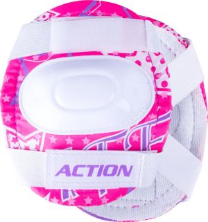 Worker Zestaw wrotki, kask, ochraniacze, torba Action Darly Girl fioletowo-białe r. 30-33 (13787-S-2) 5