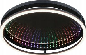 Lampa sufitowa Paulmann Plafoniera SPACEGLOW ONE LED 3D DIM RGB rainbow 38W 3900lm 3000-6500K pilot 230V czarny matowy / metal 8