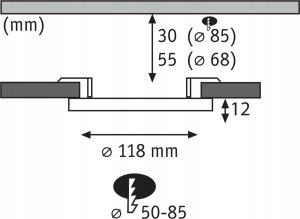 Lampa sufitowa Paulmann Plafoniera VariFit AREO LED 6.5W 500lm 3000K okragła 118mm IP44 230V czarny matowy / tworzywo sztuczne 9