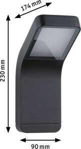 Kinkiet Paulmann Oprawa elewacyjna KULMA LED 7.5W 520lm 500mm 3000K IP44 odporna na wodę morską 230V antracyt aluminium 3