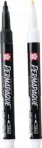 Sakura Markery Permapaque z cienką końcówką, czarny + biały, Sakura 3