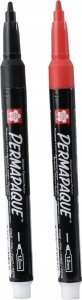 Sakura Markery Permapaque z cienką końcówką czarny + czerwony, 4