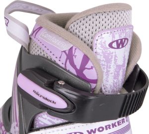 Rolki Worker Perleta LED rekreacyjne regulowane różowe białe fioletowe r. 31-34 4