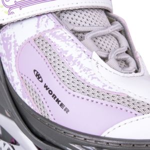 Rolki Worker Perleta LED rekreacyjne regulowane różowe białe fioletowe r. 31-34 5