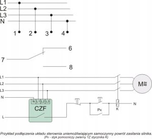 F&F Przekaźnik kolejności i zaniku faz F&F CKF-BR-TRMS 10A 1NO/NC opóźnienie 4s asymetria 40-80V True RMS na szynę DIN 4
