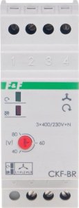 F&F Przekaźnik kolejności i zaniku faz F&F CKF-BR-TRMS 10A 1NO/NC opóźnienie 4s asymetria 40-80V True RMS na szynę DIN 5