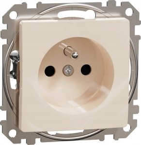 SCHNEIDERE Gniazdo pojedyncze z uziemieniem Schneider Sedna Design SDD112011 z przesłonami beżowe Design & Elements 11
