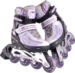 Rolki Worker Perleta rekreacyjne regulowane fioletowe r. 35-38 2
