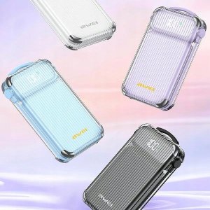 Powerbank Awei AWEI PowerBank P89K 10000mAh 38,5W czarny/black + kable PD/Lightning 6