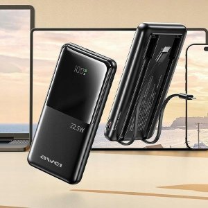 Powerbank Awei AWEI PowerBank P76K 10000mAh 22.5W czarny/black Digital Display 2
