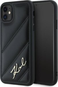 Karl Lagerfeld Karl Lagerfeld KLHCN61PQDSMGK iPhone 11 / Xr 6.1" czarny/black hardcase Diagonal Quilted Script 1