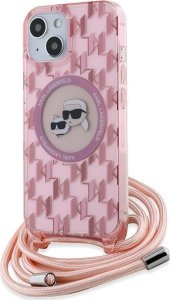 Karl Lagerfeld Karl Lagerfeld KLHMP15SHCKCKLCP iPhone 15 / 14 / 13  6.1" różowy/pink hardcase IML Crossbody Monogram Karl & Choupette Head MagSafe 1