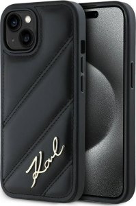 Karl Lagerfeld Karl Lagerfeld KLHCP15SPQDSMGK iPhone 15 / 14 / 13 6.1" czarny/black hardcase Diagonal Quilted Script 1