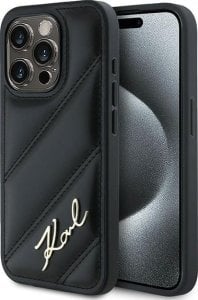 Karl Lagerfeld Karl Lagerfeld KLHCP13LPQDSMGK iPhone 13 Pro / 13 6.1" czarny/black hardcase Diagonal Quilted Script 1