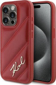 Karl Lagerfeld Karl Lagerfeld KLHCP15LPQDSMGR iPhone 15 Pro 6.1" czerwony/red hardcase Diagonal Quilted Script 1