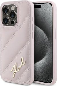 Karl Lagerfeld Karl Lagerfeld KLHCP15XPQDSMGP iPhone 15 Pro Max 6.7" różowy/pink hardcase Diagonal Quilted Script 1