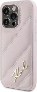 Karl Lagerfeld Karl Lagerfeld KLHCP15XPQDSMGP iPhone 15 Pro Max 6.7" różowy/pink hardcase Diagonal Quilted Script 2