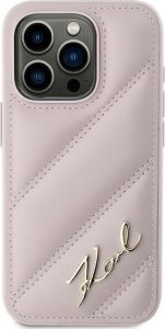 Karl Lagerfeld Karl Lagerfeld KLHCP15XPQDSMGP iPhone 15 Pro Max 6.7" różowy/pink hardcase Diagonal Quilted Script 3