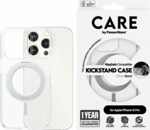 PanzerGlass CARE by PanzerGlass Kickstand Case iPhone 15 Pro 6,1" MagSafe srebrny/silver 1414 1