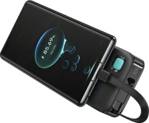 Powerbank Usams USAMS Powerbank ze zwijanym kablem USB-C Retractable 10000 mAh PD 20W Fast Charge XY Series czarny/black 10KCD22401(US-CD224) 3