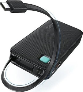 Powerbank Usams USAMS Powerbank ze zwijanym kablem USB-C Retractable 10000 mAh PD 20W Fast Charge XY Series czarny/black 10KCD22401(US-CD224) 6