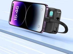Powerbank Usams USAMS Powerbank ze zwijanym kablem Retractable Lightning 10000 mAh PD 20W Fast Charge XY Series czarny/black 10KCD22501 (US-CD225) 14