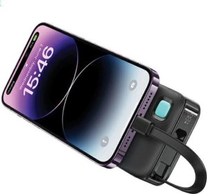 Powerbank Usams USAMS Powerbank ze zwijanym kablem Retractable Lightning 10000 mAh PD 20W Fast Charge XY Series czarny/black 10KCD22501 (US-CD225) 3