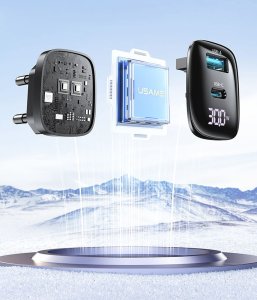 Ładowarka Usams USAMS Ład. siec. CC229 30W GaN USB-C/USB-A Fast Charging XC Series czarny/black CC229TC01 12