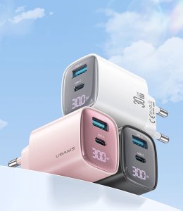 Ładowarka Usams USAMS Ład. siec. CC229 30W GaN USB-C/USB-A Fast Charging XC Series czarny/black CC229TC01 6