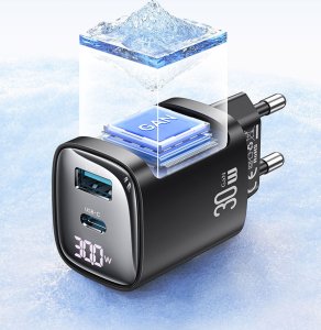 Ładowarka Usams USAMS Ład. siec. CC229 30W GaN USB-C/USB-A Fast Charging XC Series czarny/black CC229TC01 8