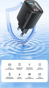 Ładowarka Usams USAMS Ład. siec. CC229 30W GaN USB-C/USB-A Fast Charging XC Series biały/white CC229TC02 14