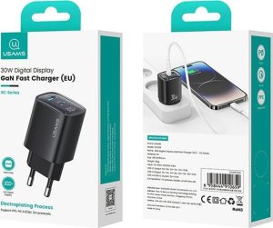 Ładowarka Usams USAMS Ład. siec. CC229 30W GaN USB-C/USB-A Fast Charging XC Series biały/white CC229TC02 5