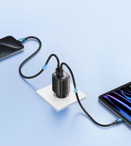 Ładowarka Usams USAMS Ład. siec. CC229 30W GaN USB-C/USB-A Fast Charging XC Series biały/white CC229TC02 9