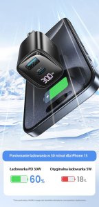 Ładowarka Usams USAMS Ład. siec. CC229 30W GaN USB-C/USB-A Fast Charging XC Series biały/white CC229TC02 10