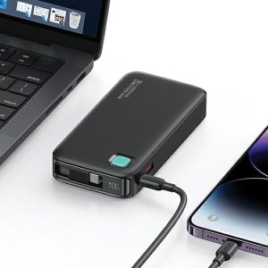 Powerbank Usams USAMS Powerbank ze zwijanym kablem USB-C Retractable 10000 mAh PD 20W Fast Charge XY Series fioletowy/purple 10KCD22403 (US-CD224) 4
