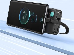 Powerbank Usams USAMS Powerbank ze zwijanym kablem Retractable Lightning 10000 mAh PD 20W Fast Charge XY Series fioletowy/purple 10KCD22503 (US-CD225) 16