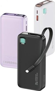 Powerbank Usams USAMS Powerbank ze zwijanym kablem Retractable Lightning 10000 mAh PD 20W Fast Charge XY Series fioletowy/purple 10KCD22503 (US-CD225) 2